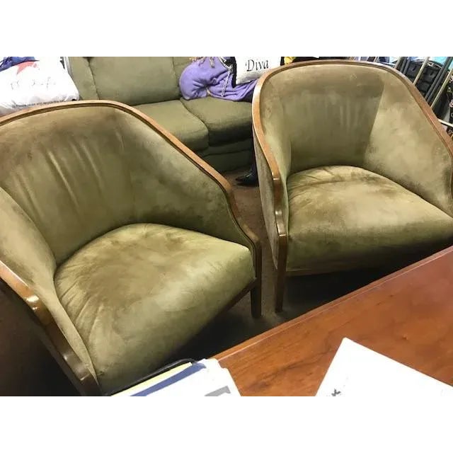 Mid-Century Modern Mid 20th Century Mid-Century Ward Bennett Brickel Taupe Suede Armchair For Sale - Image 3 of 5