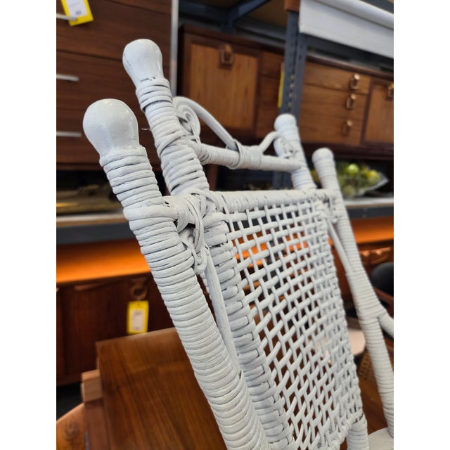 1890s Victorian Childs Rattan Wicker Rocking Chair For Sale - Image 4 of 9