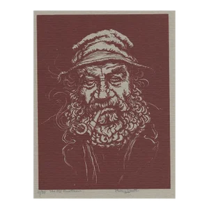 Percy Smith Old Boatman Woodcut