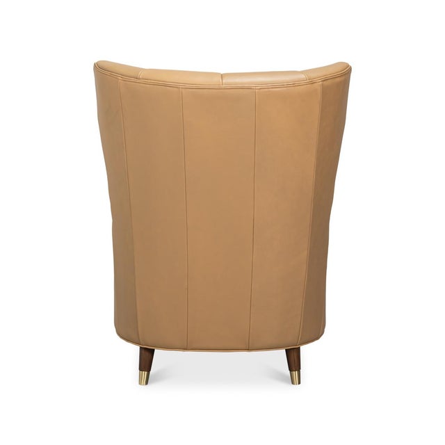 Tan Mid-Century Modern Tan Leather Armchair For Sale - Image 8 of 12