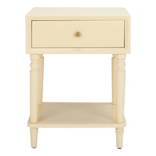 Siobhan Accent Table with Storage Drawer in Vanilla For Sale