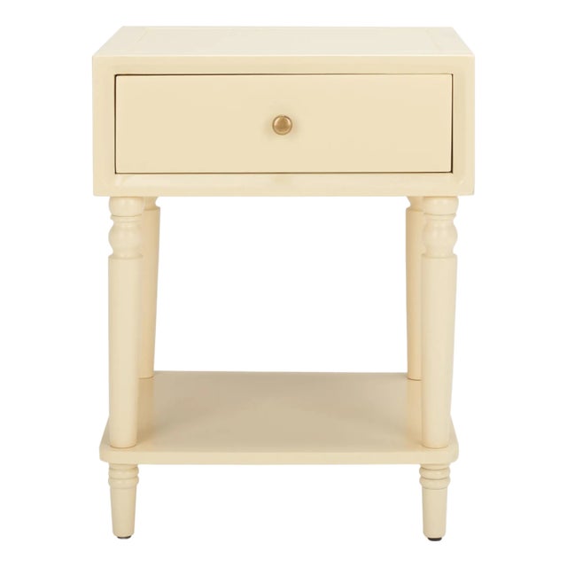 Siobhan Accent Table with Storage Drawer in Vanilla For Sale