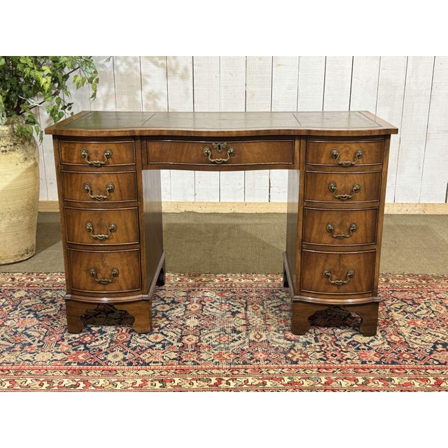 English Desk in Mahogany with a Leather Top, 1950s For Sale - Image 16 of 16
