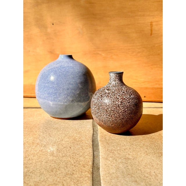 Brown Handmade Brown Speckled Glazed Ceramic Vase from Römhild, Thuringia, GDR / Germany, 1970s For Sale - Image 8 of 12