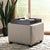 Modern Single Tray Ottoman in Seamist For Sale - Image 3 of 9