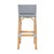 Wood Serienna 30 in. Seat Height Rectangular Rattan Low Back Bar Stool, Gray/White Dot / Natural Rattan Frame For Sale - Image 7 of 9