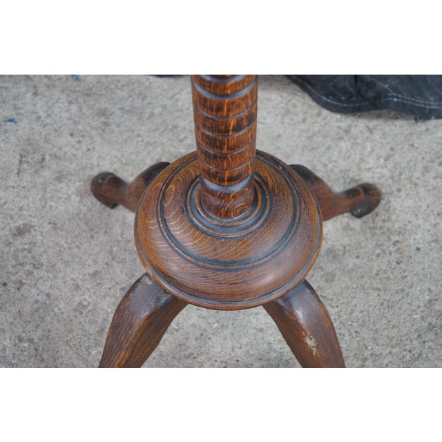 Antique Victorian Quartersawn Oak Turned Parlor Coat Rack Hall Tree 67" For Sale - Image 9 of 9