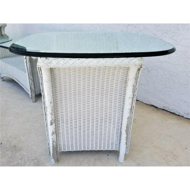 Lloyd Flanders Loom Wicker Side Table For Sale - Image 4 of 5