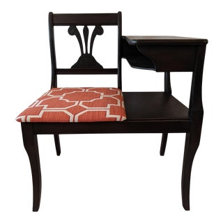 Refurbished Vintage Telephone Table Gossip Bench For Sale