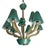 Murano Chandelier with Green Gold Leaf 24K, 1960s For Sale - Image 11 of 11