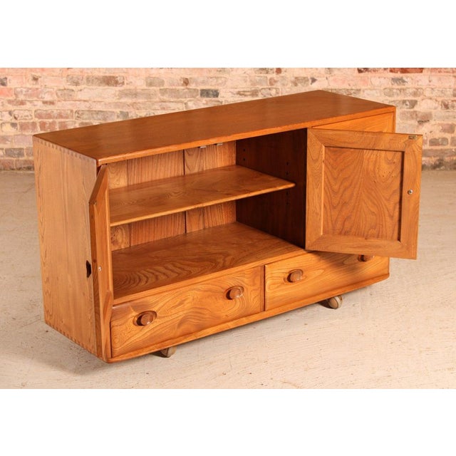Mid-Century Modern Windsor Elm Sideboard on Casters from Ercol, 1960s For Sale - Image 10 of 12