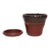 Vintage Red, Ochre and Slate Studio Ceramic Planter With Plate by Deanna Nichols For Sale