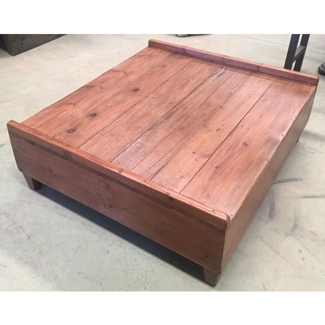 1930s 20th Low Platform Coffee Table, Slabs of Vintage Hardwood . Conductors Podium For Sale - Image 5 of 12