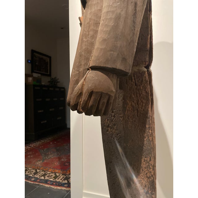 Monumental 65" Vintage Philippine Taka-an Wood Soldier Mold on Custom Base For Sale In Baltimore - Image 6 of 7