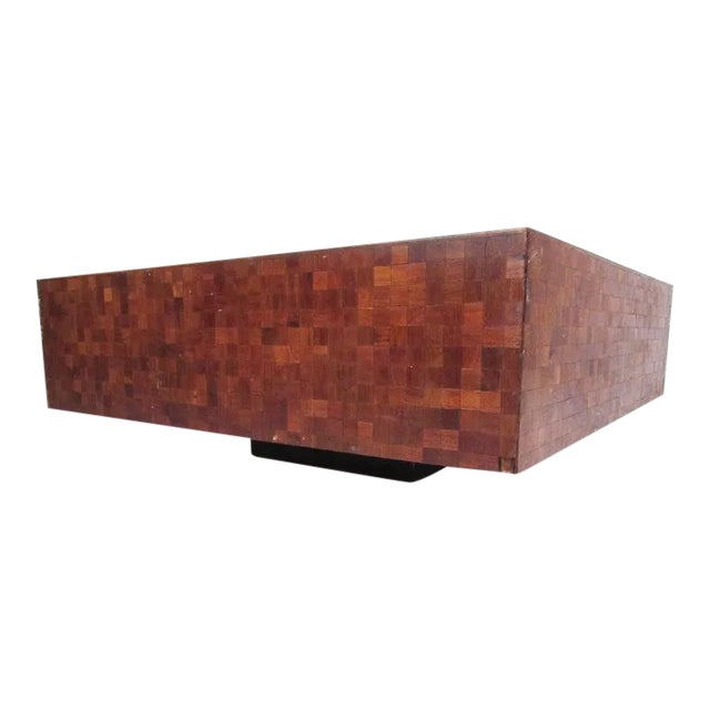 Midcentury Parquet Coffee Table in the Style of Milo Baughman Chairish