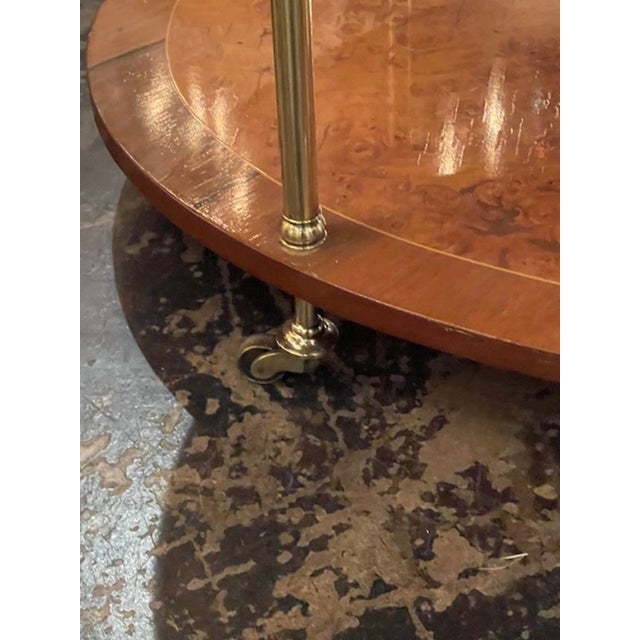 Mid 20th Century MCM Walnut and Brass Occasional Table For Sale - Image 5 of 10