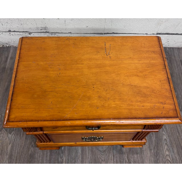 French Provincial Towood Lifee French Provincial Inspired Two Drawer Nightstand For Sale - Image 3 of 10