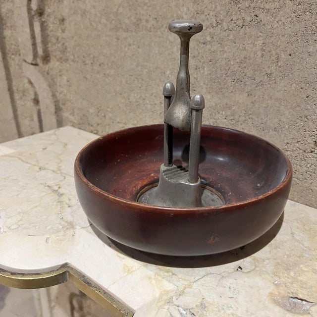 1960s Modernist Design Wood Nut Bowl + Nutcracker Usa For Sale - Image 11 of 12