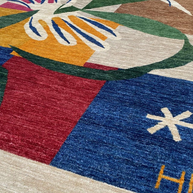 2020s After Henri Matisse Inspired Modern Hand-Knotted Wool Rug - 5'7" X 7'10" For Sale - Image 5 of 13