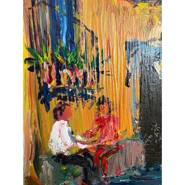 1970s Vintage Mid-Century Modern Oil Painting For Sale - Image 5 of 12