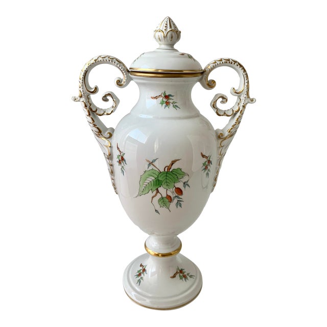 Vintage Herend Gilt Covered Urn With Double Handles Chairish