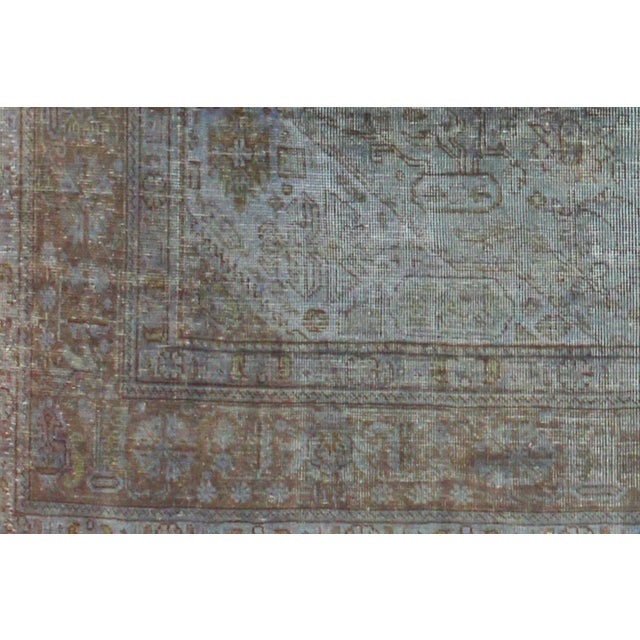 Boho Chic No Pile Blue/Brown Wool Rug - 7'10'' X 11'1'' For Sale In New York - Image 6 of 10
