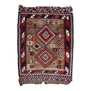 1930s, Handmade Antique Persian Ardabil Kilim Rug 4.5' X 6.5' For Sale
