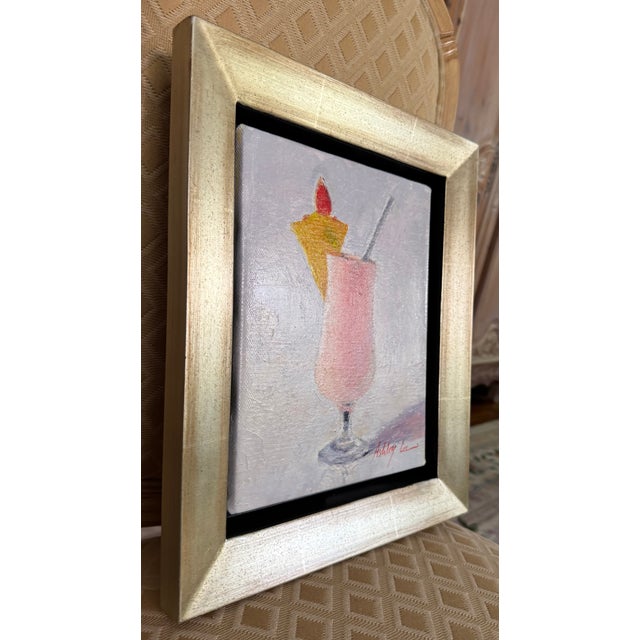 Pink Cocktail, Still Life by Ashley Lee Original Oil Painting For Sale - Image 4 of 5
