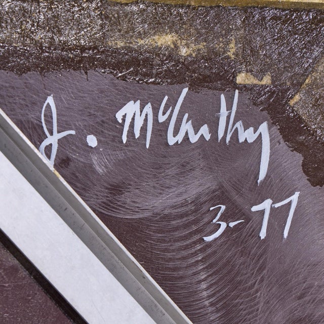 J. McCarthy Mid Century 1977 Strawberry Fields Large Green Fiberglass Wall Art For Sale - Image 4 of 4