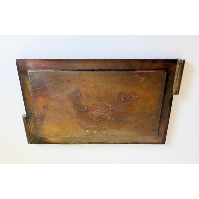Brutalist Bronze Tray With Geometric Relief, 1960s For Sale - Image 14 of 14