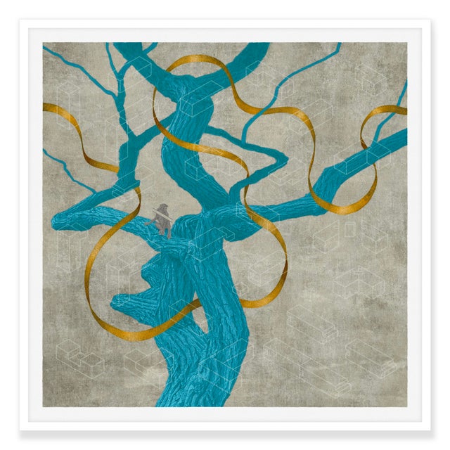 Paper The Soft Intrusion by Steve Moors, 38"x"38" Framed For Sale - Image 7 of 7