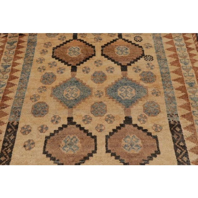 Rug & Kilim Vintage Persian Gabbeh Rug, Tribal Geometric Patterns in Beige and Blue For Sale - Image 4 of 10