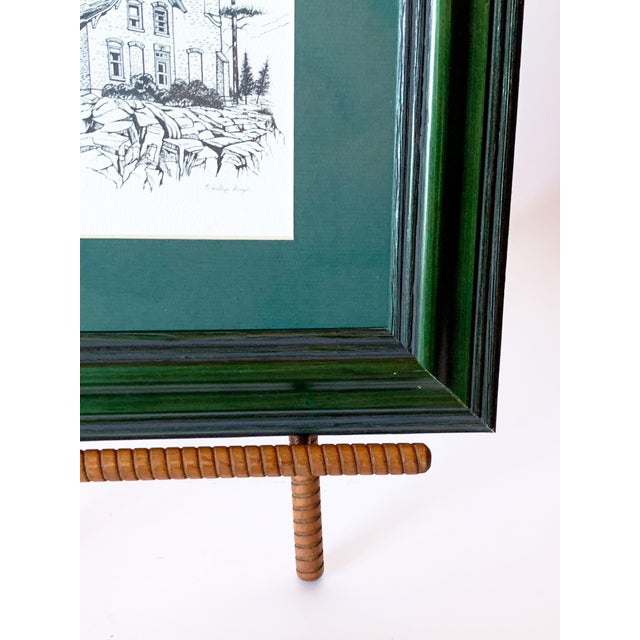Framed Print of Eagle Bluff Lighthouse Line Drawing by Phillip Siegel For Sale - Image 4 of 7