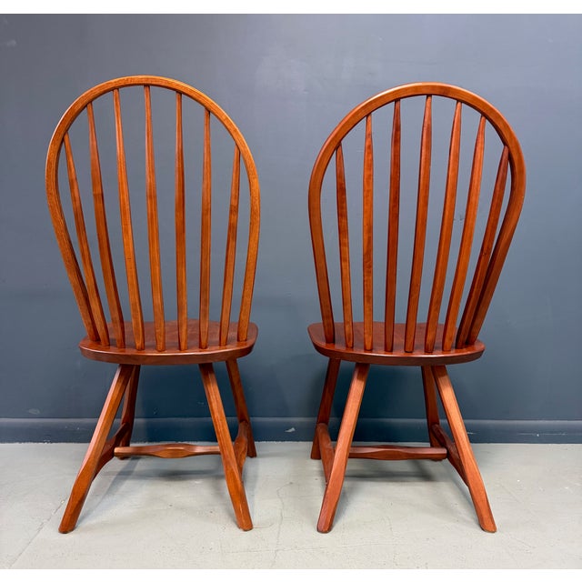 Set of Nine Hunt Country Continuous Bow Dining Chairs 2 Armchairs & 7 Side Chairs For Sale - Image 14 of 18