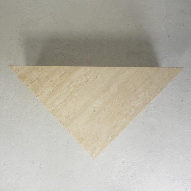 Mid-Century Travertine Coffee Table with Triangular Top, 1970s For Sale - Image 11 of 18