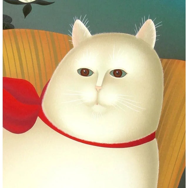 Artist: Igor Galanin Title: Cat in Chair Medium: Serigraph, signed and numbered in pencil Edition: 175, XXX Paper Size:...