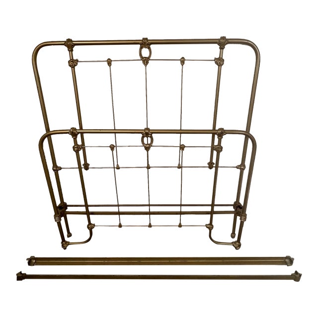 Early 20th Century Antique French Cast Iron Full Size Bed Frame Chairish