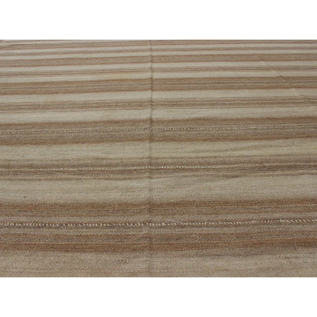 1930s Multi Paneled Persian Kilim With Square-Shaped, in Taupe, Light Brown For Sale In Atlanta - Image 6 of 12