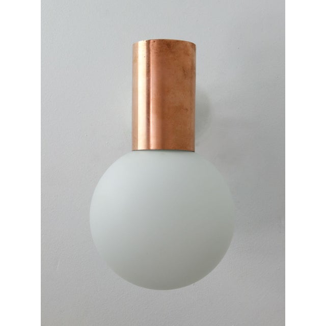 Metal Vintage Italian Copper Wall Lamp For Sale - Image 7 of 12