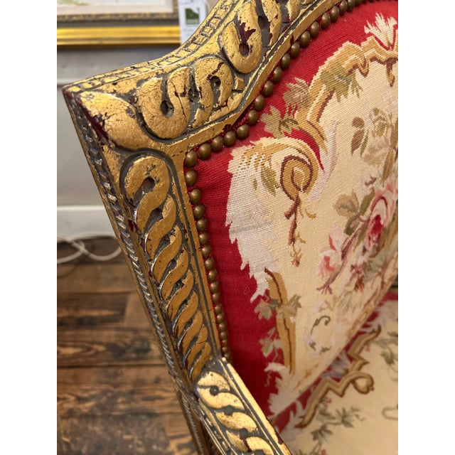Giltwood & Tapestry Armchair For Sale - Image 4 of 16