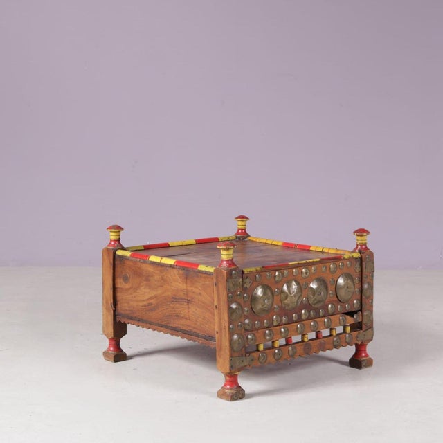 Brown Punjab Style Tea Table, Pakistan / India, 1930s For Sale - Image 8 of 9