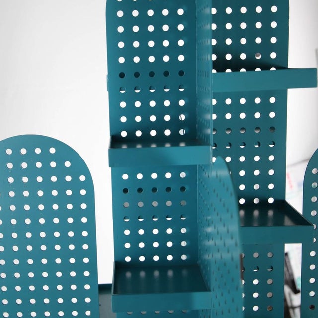 Cactus Shelf in Perforated Metal, 1980s For Sale - Image 9 of 18
