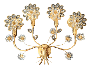 Gold-Plated Wall Lamp in Brass by Ernst Palme for Palwa, 1960s