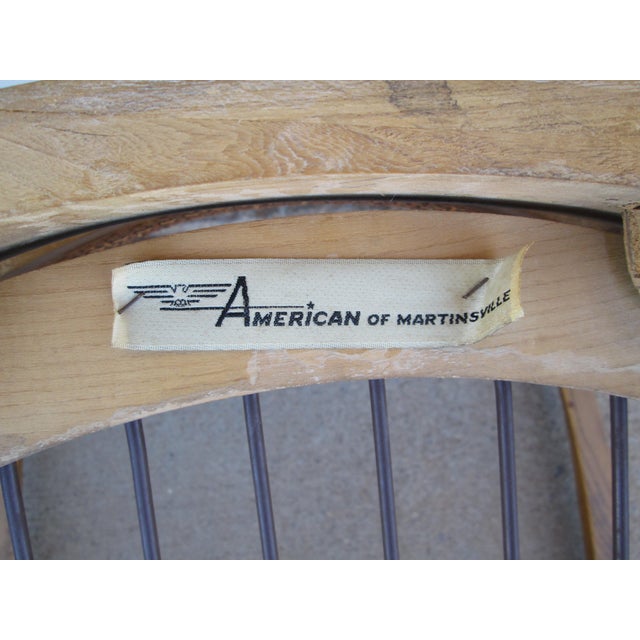 Mid 20th Century American of Martinsville Barrel Back Cane Arm Chair For Sale - Image 11 of 16