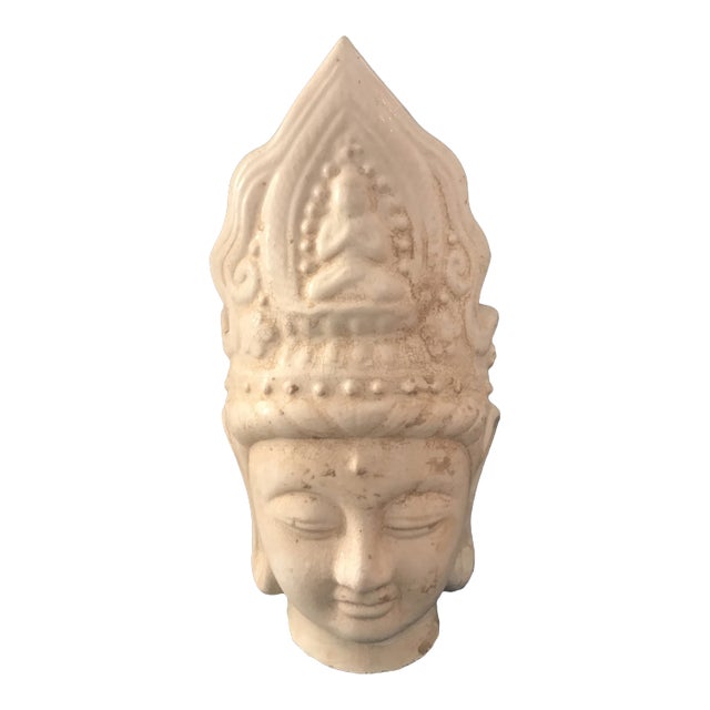 Ivory Majolica Quan Yin Buddha Head For Sale