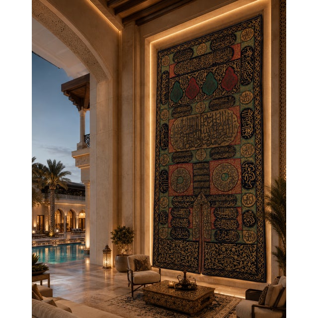 Large Embroidered Curtain for the Door of the Ka'ba (Sitarah / Burqu') For Sale - Image 4 of 5