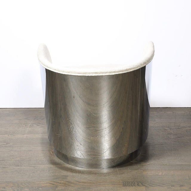 Mid-Century Modernist Chrome & Upholstered Swivel Club Chair by Milo Baughman For Sale - Image 11 of 13