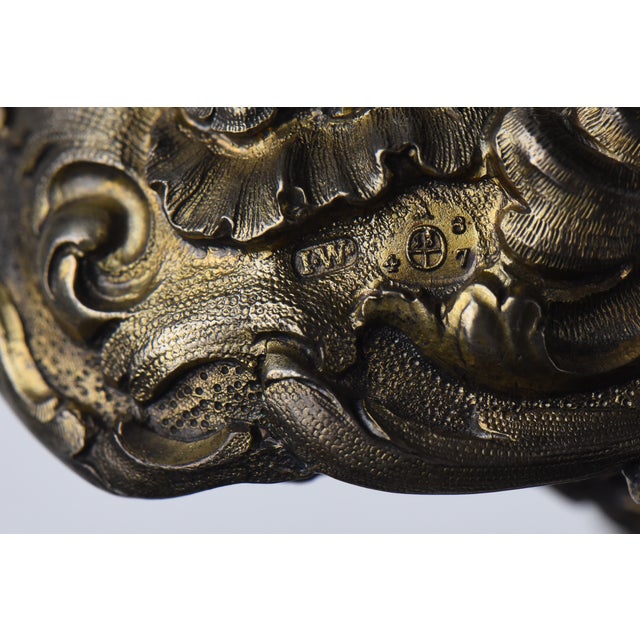 Blue 19th Century Double Cut Overlay Glass Pitcher With Rococo Style Silver Overlay For Sale - Image 8 of 9