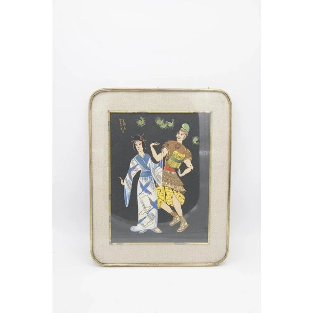Black Framed Japanese Print Depicting Traditional Dance, Early 1900s For Sale - Image 8 of 8