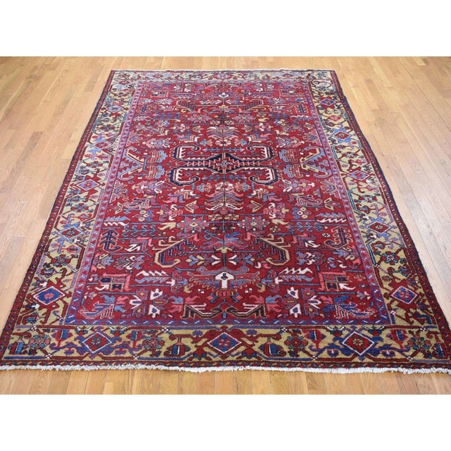 Persian 1920s Red Antique Oriental Rug For Sale - Image 3 of 12